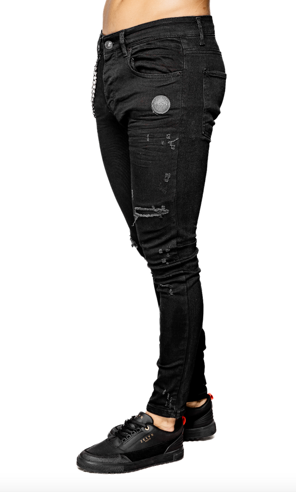 Jean sales noir solde